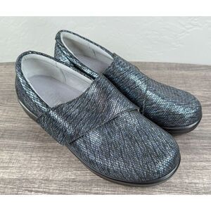 Alegria Lauryn Mule Clogs Loafers Nursing Shoes Womens Sz 37 W US Metallic Blue